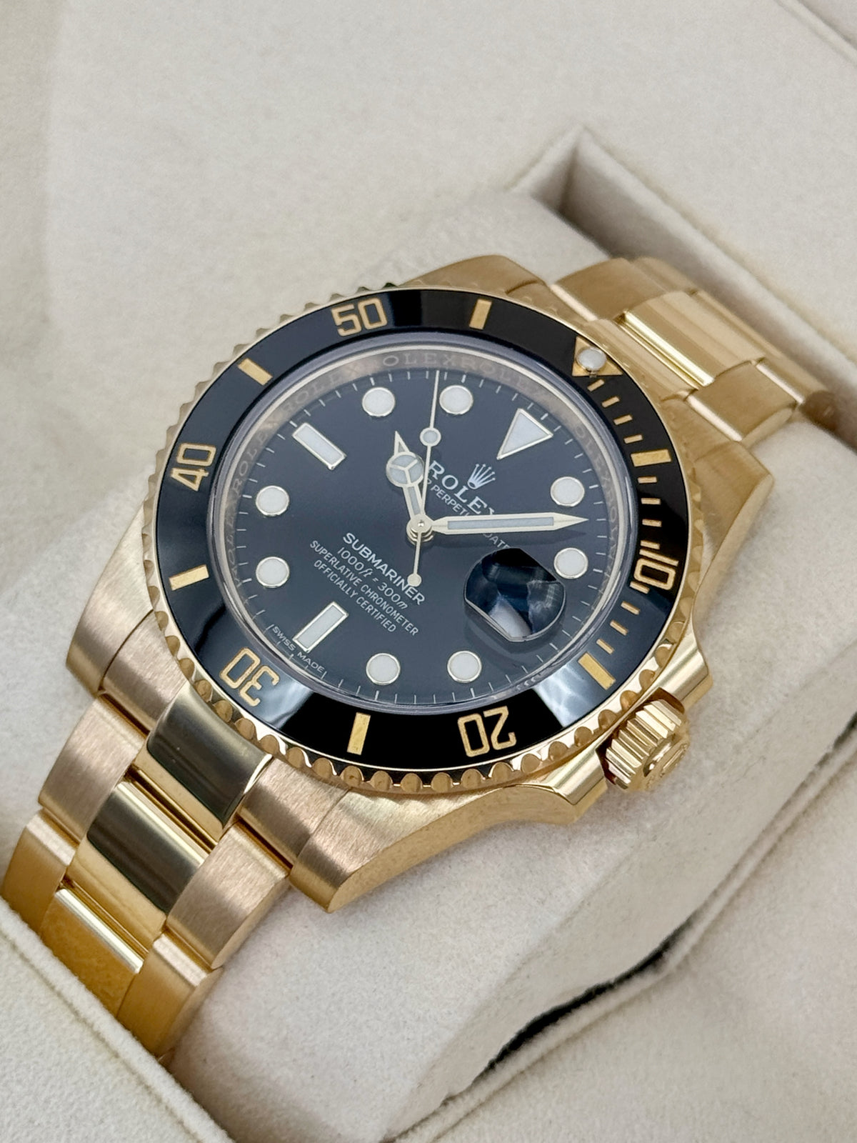 2017 Rolex Submariner 40mm 116618LN Yellow Gold Black Dial - MyWatchLLC