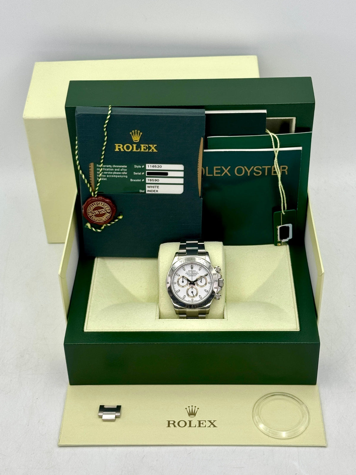 2012 Rolex Daytona 40mm 116520 Stainless Steel White Dial (Collectors Set) - MyWatchLLC