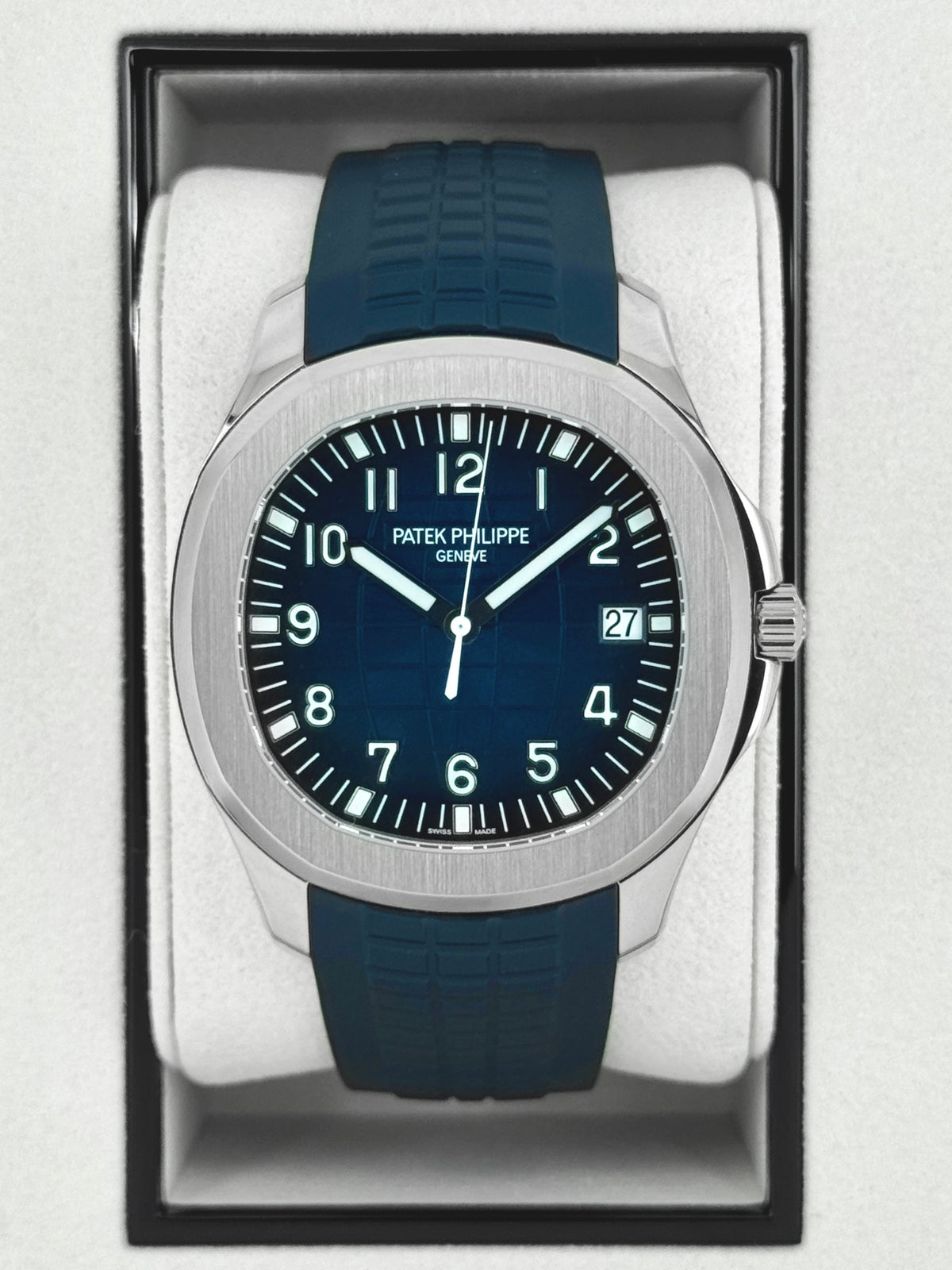 2026 Patek Philippe Aquanaut 42mm 5168G-001 White Gold Blue Dial (STICKERED) - MyWatchLLC