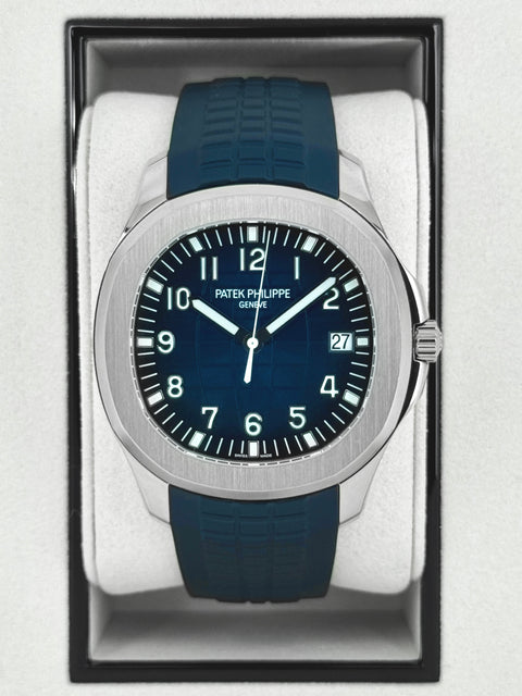 NEW 2026 Patek Philippe Aquanaut 42mm 5168G-001 White Gold Blue Dial (STICKERED)