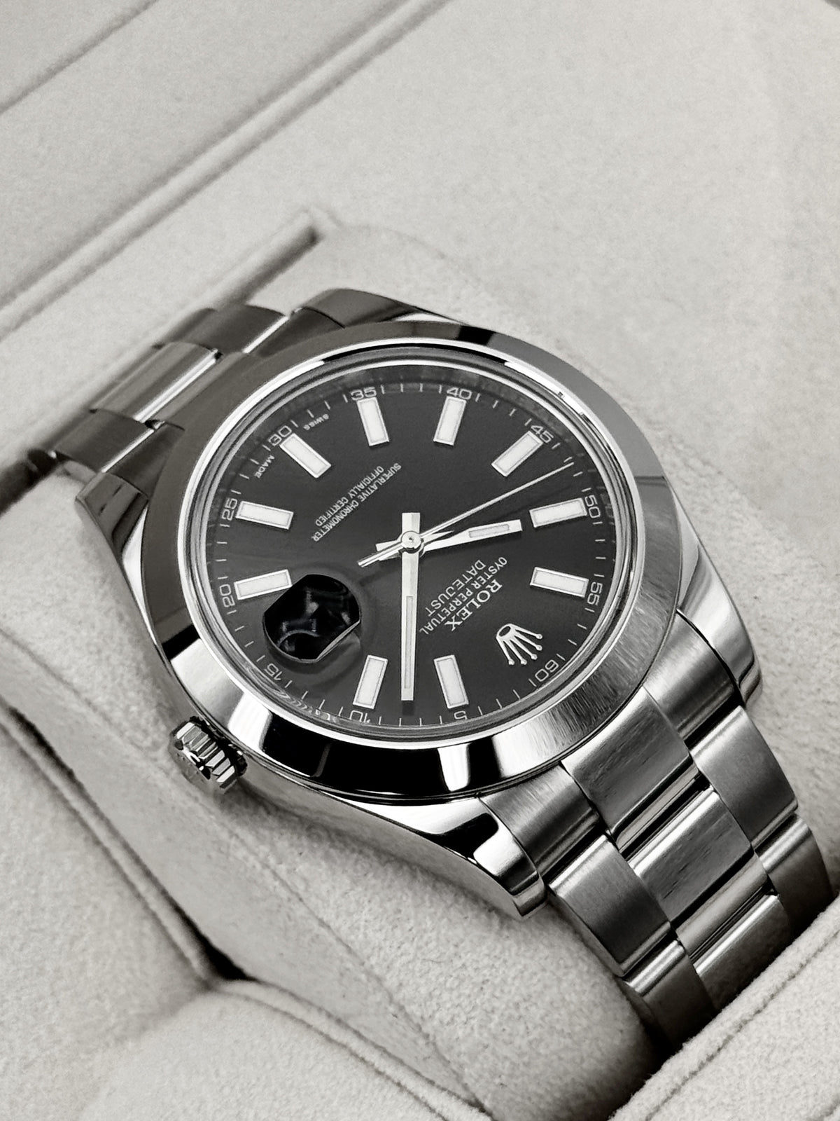 Rolex Datejust 41mm 116300 Stainless Steel Oyster Black Dial - MyWatchLLC