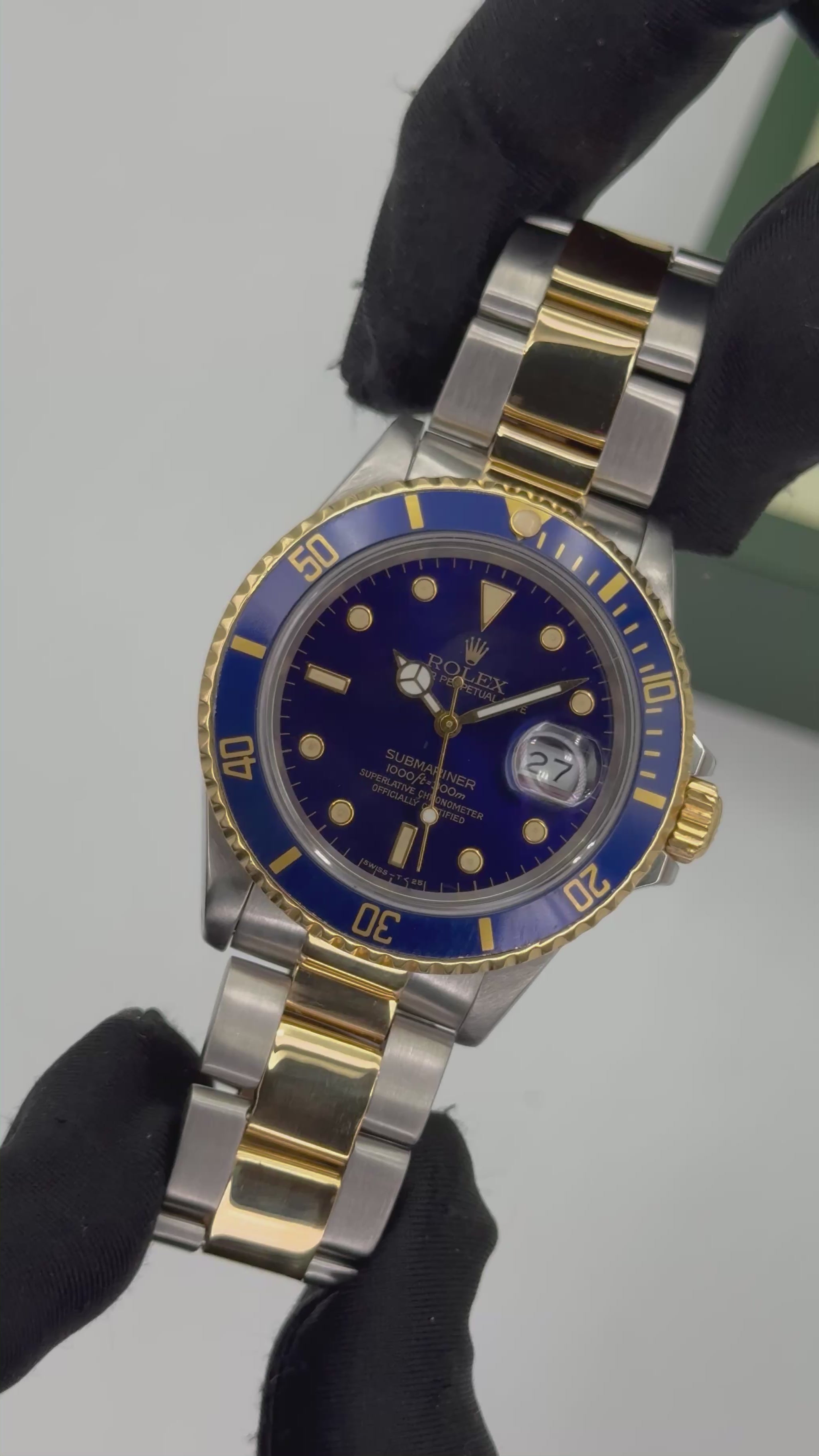 1987 Rolex Submariner 40mm 16803 Two-Tone Blue/Purple Dial