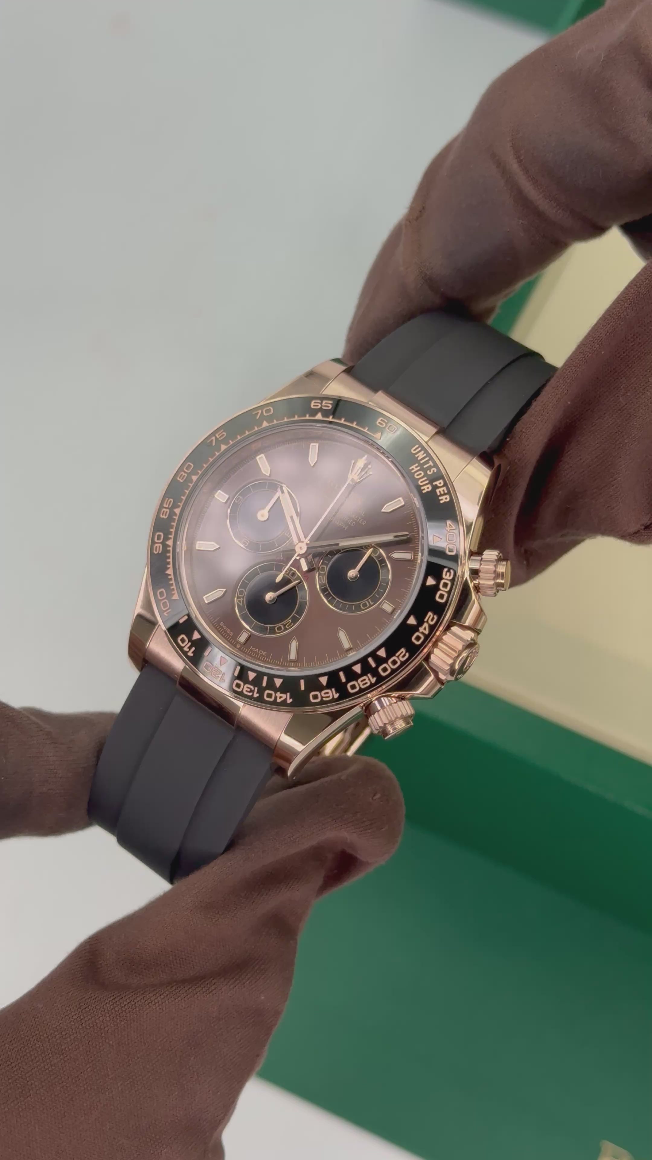 NEW 2025 Rolex Daytona 40mm 126515LN Rose Gold Oysterflex Chocolate Di