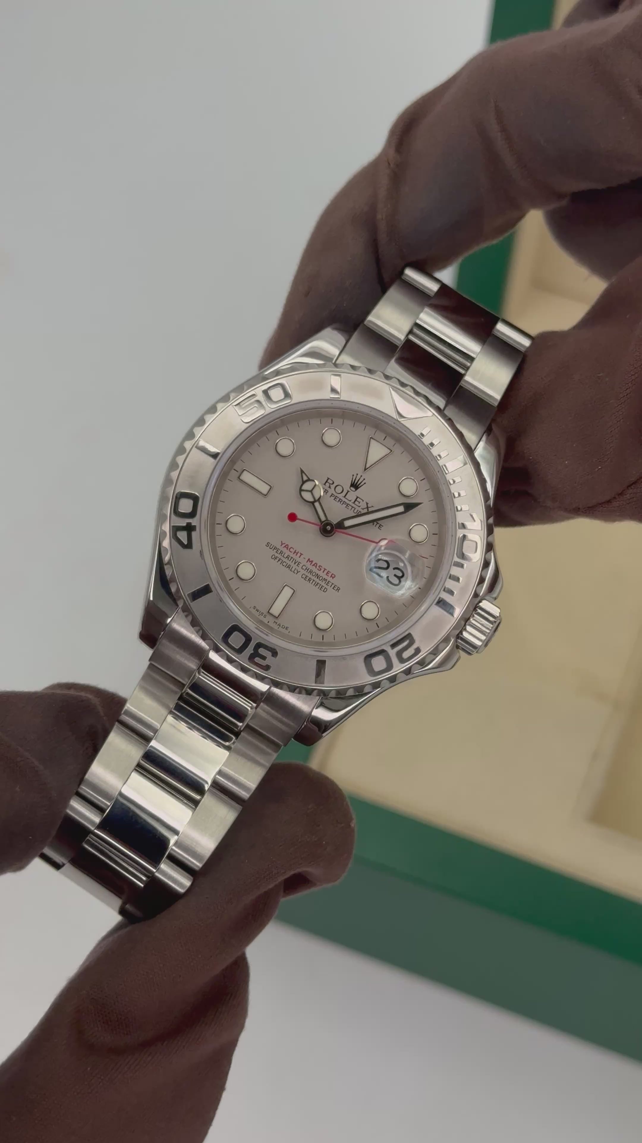 2004 Rolex Yacht-Master 40mm 16622 Stainless Steel Oyster Platinum Bez