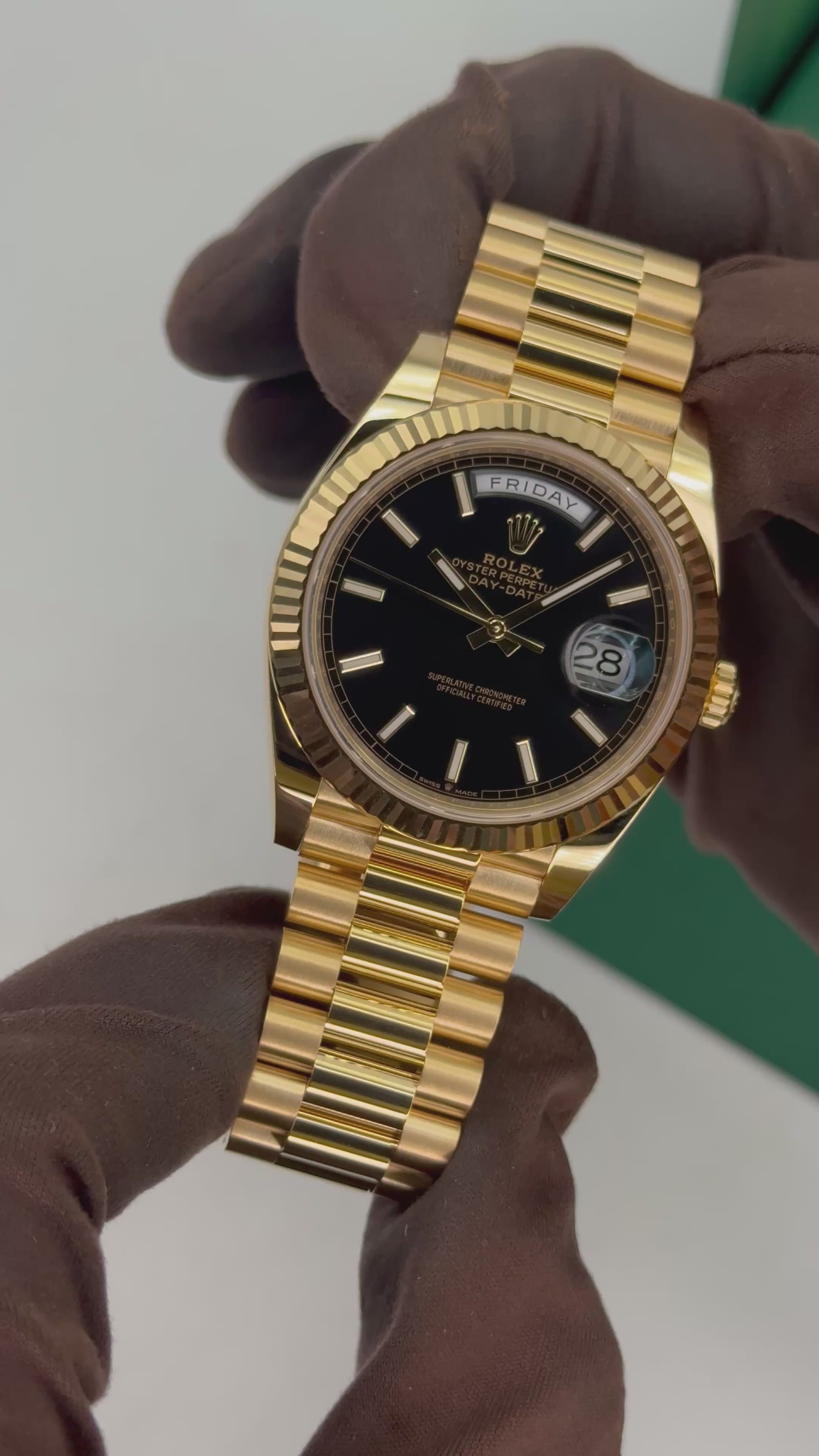 NEW 2026 Rolex Day-Date 40mm 228238 Yellow Gold Black Dial