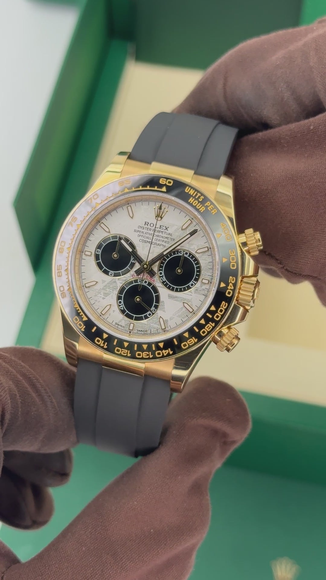 2025 Rolex Daytona 40mm 126518LN Yellow Gold Oysterflex Meteorite Dial