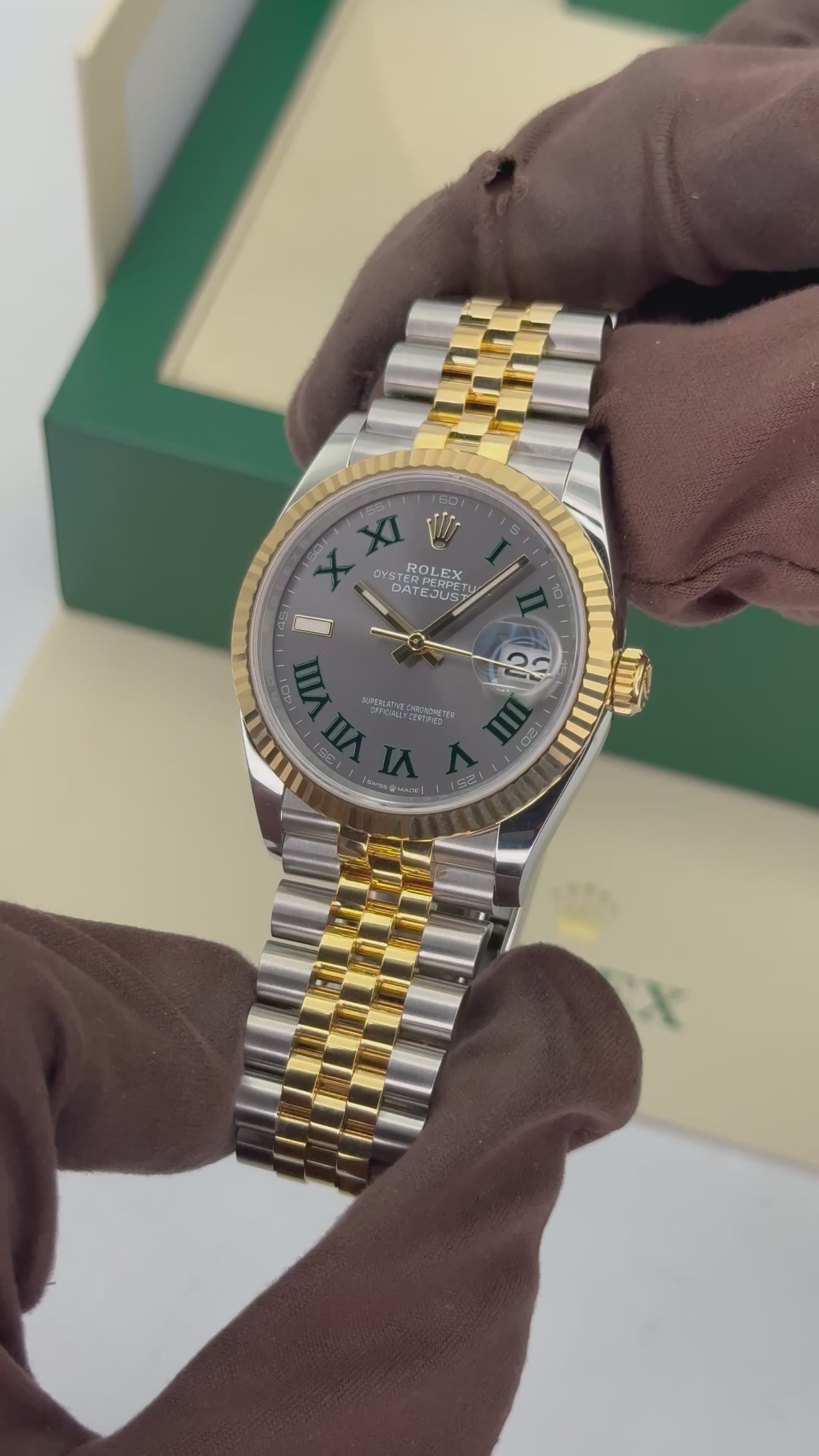 2025 Rolex Datejust 36mm 126233 Two-Tone Jubilee Wimbledon Dial