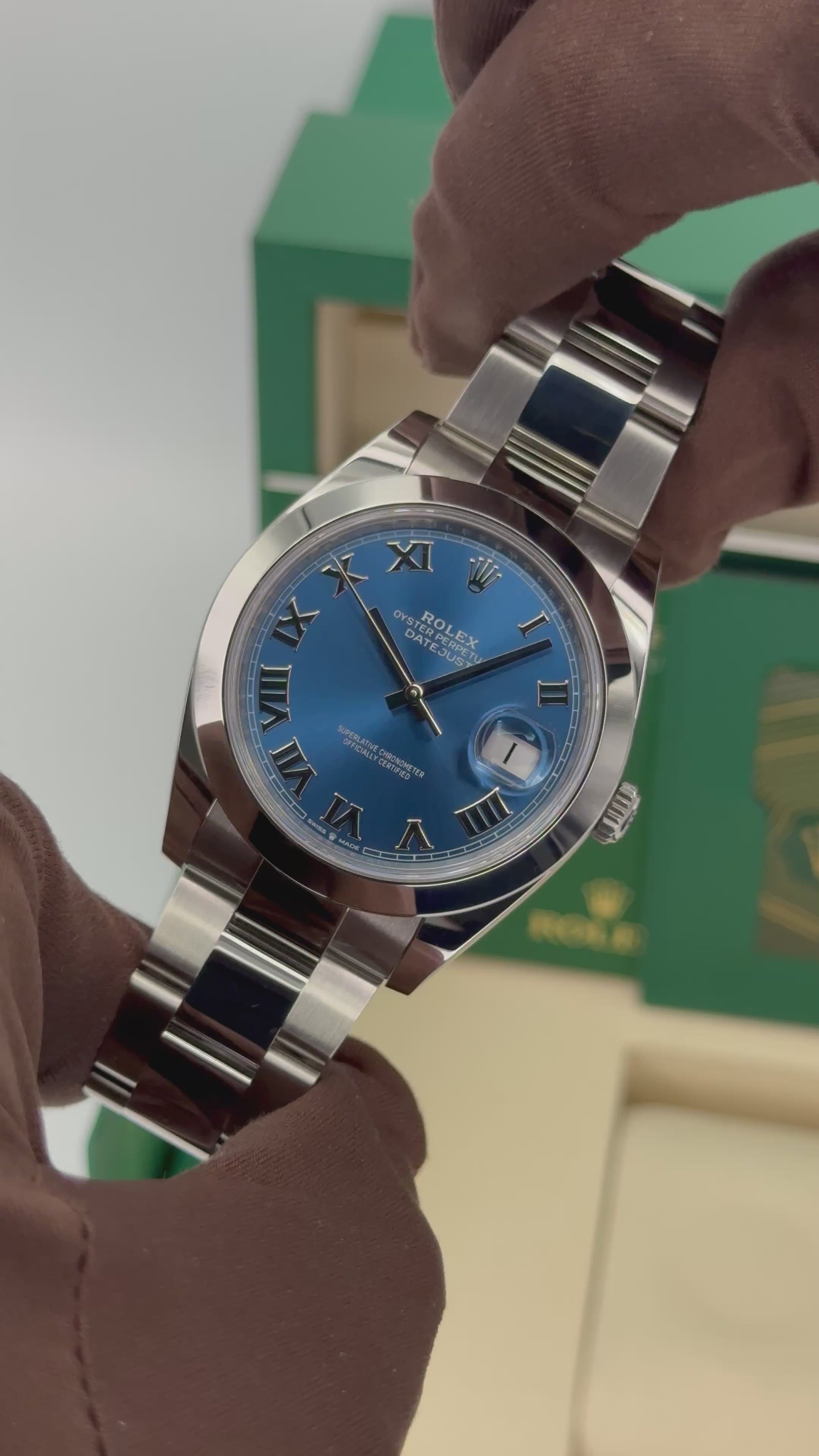 NEW 2025 Rolex Datejust 41mm 126300 Oyster Blue Roman Numeral Dial