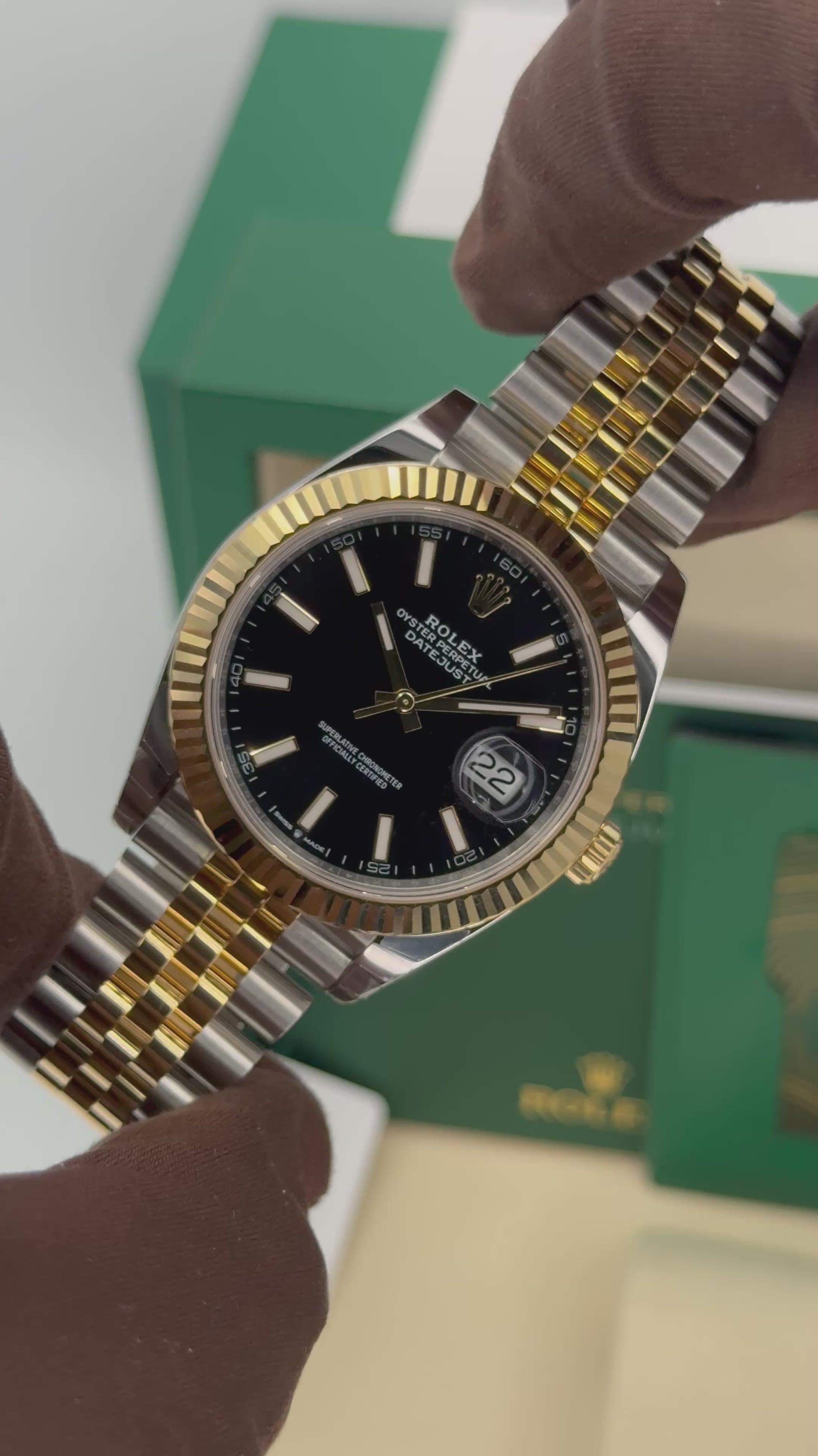 NEW 2025 Rolex Datejust 41mm 126333 Two-Tone Jubilee Black Dial (STICK