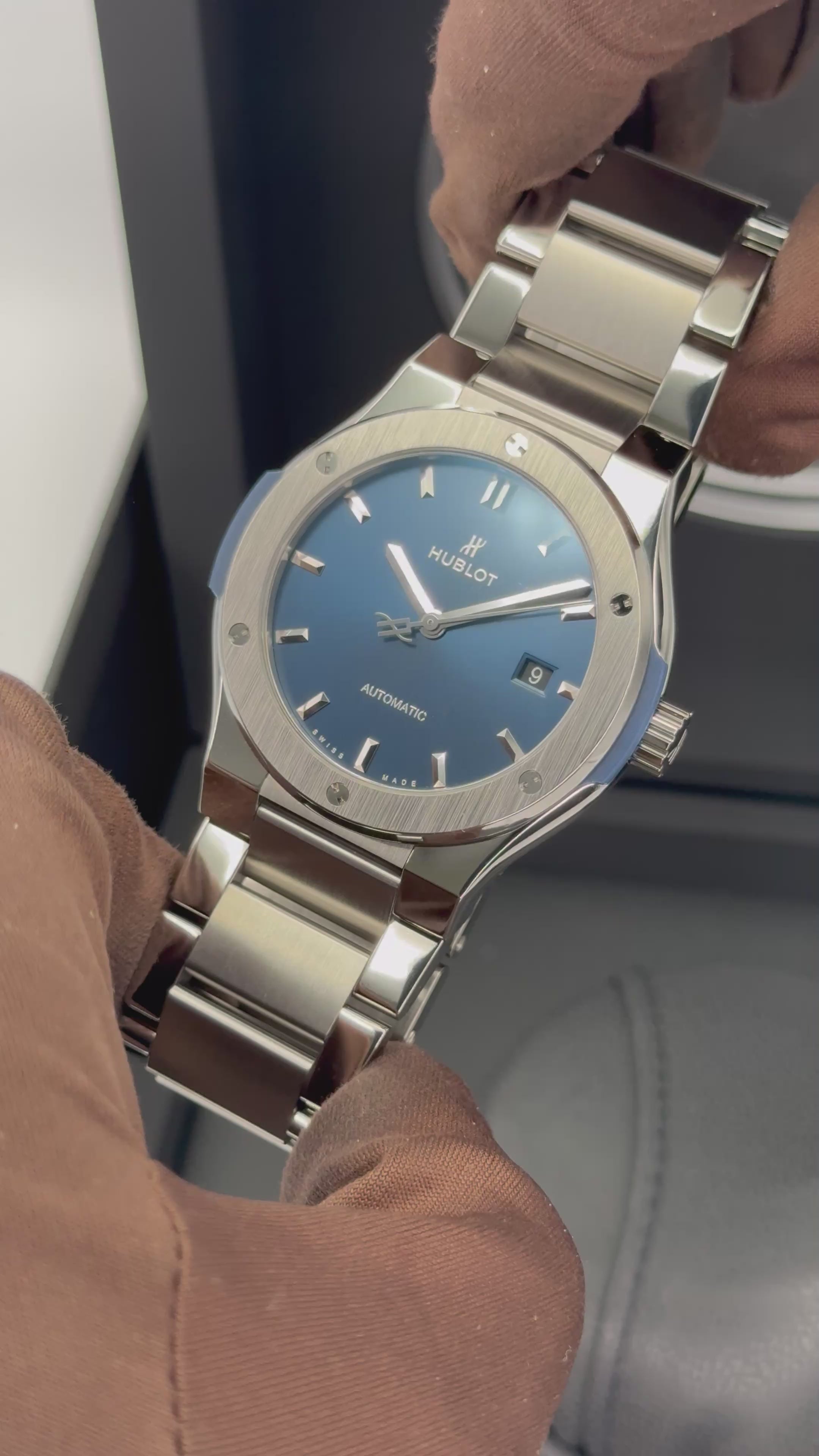 2023 Hublot Classic Fusion 42mm 548.NX.7170.NX Titanium Blue Dial