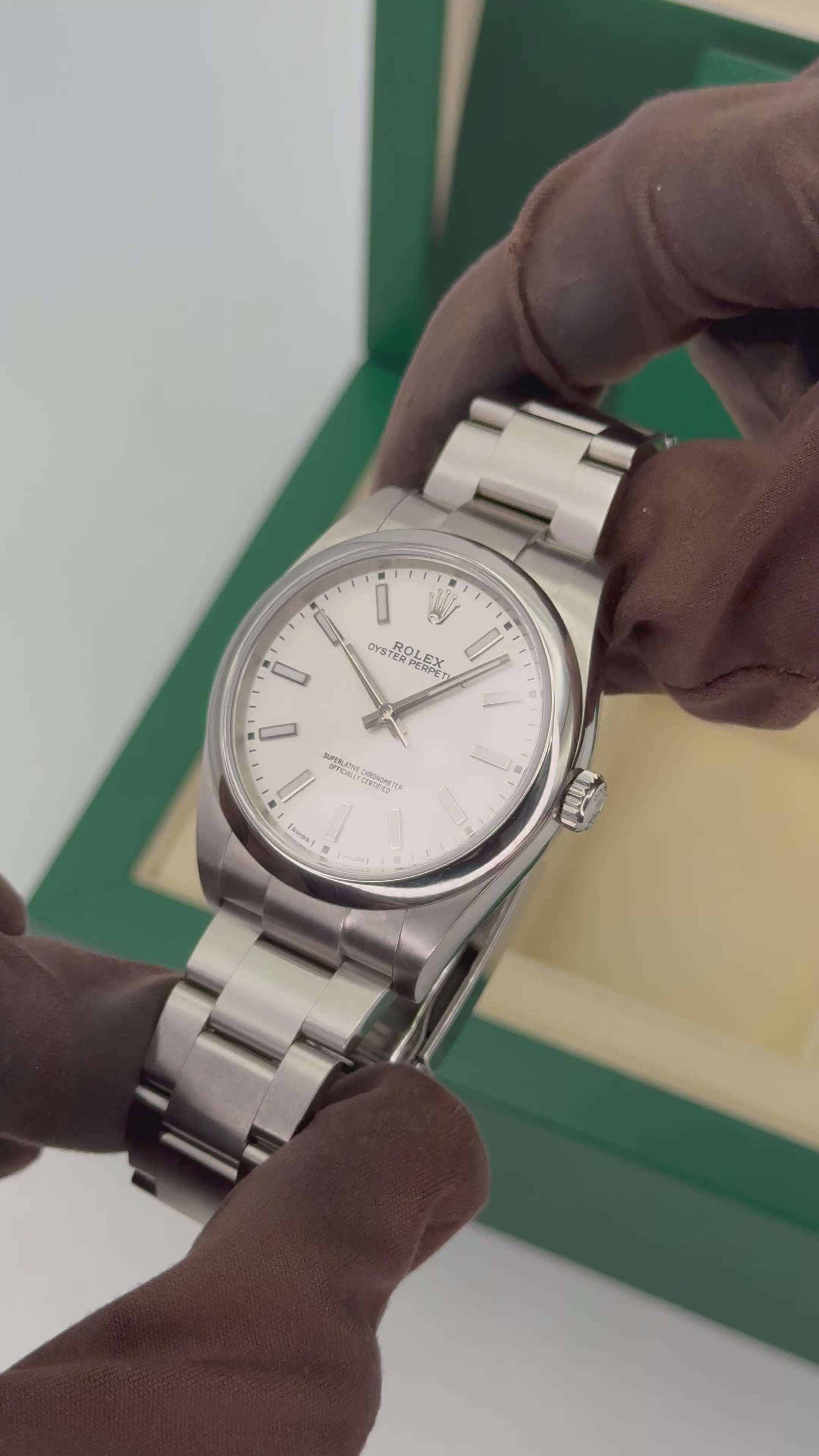 2019 Rolex Oyster Perpetual 39mm 114300 Stainless Steel White Dial