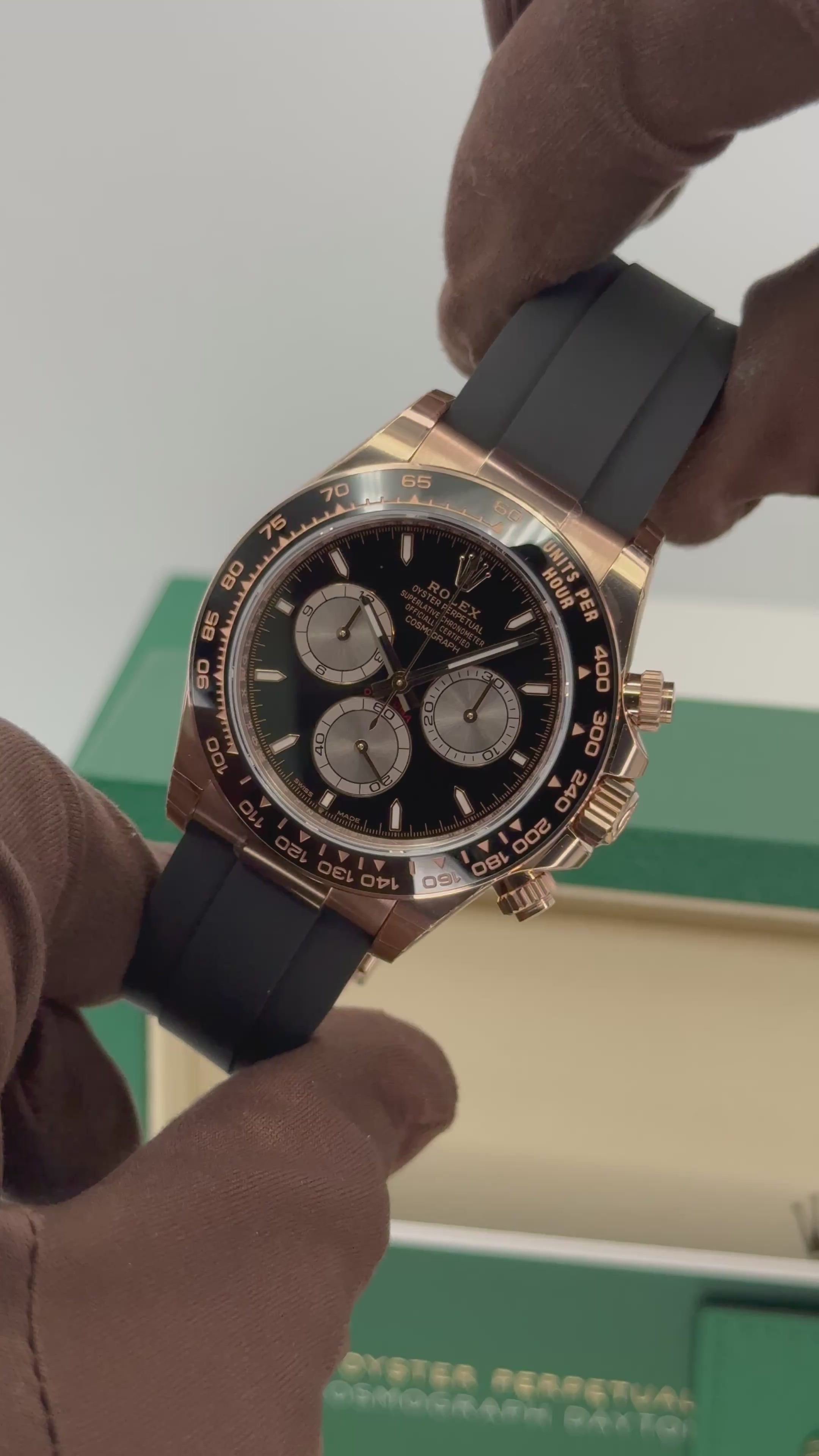 NEW 2025 Rolex Daytona 40mm 126515LN Rose Gold Oysterflex Black Dial (