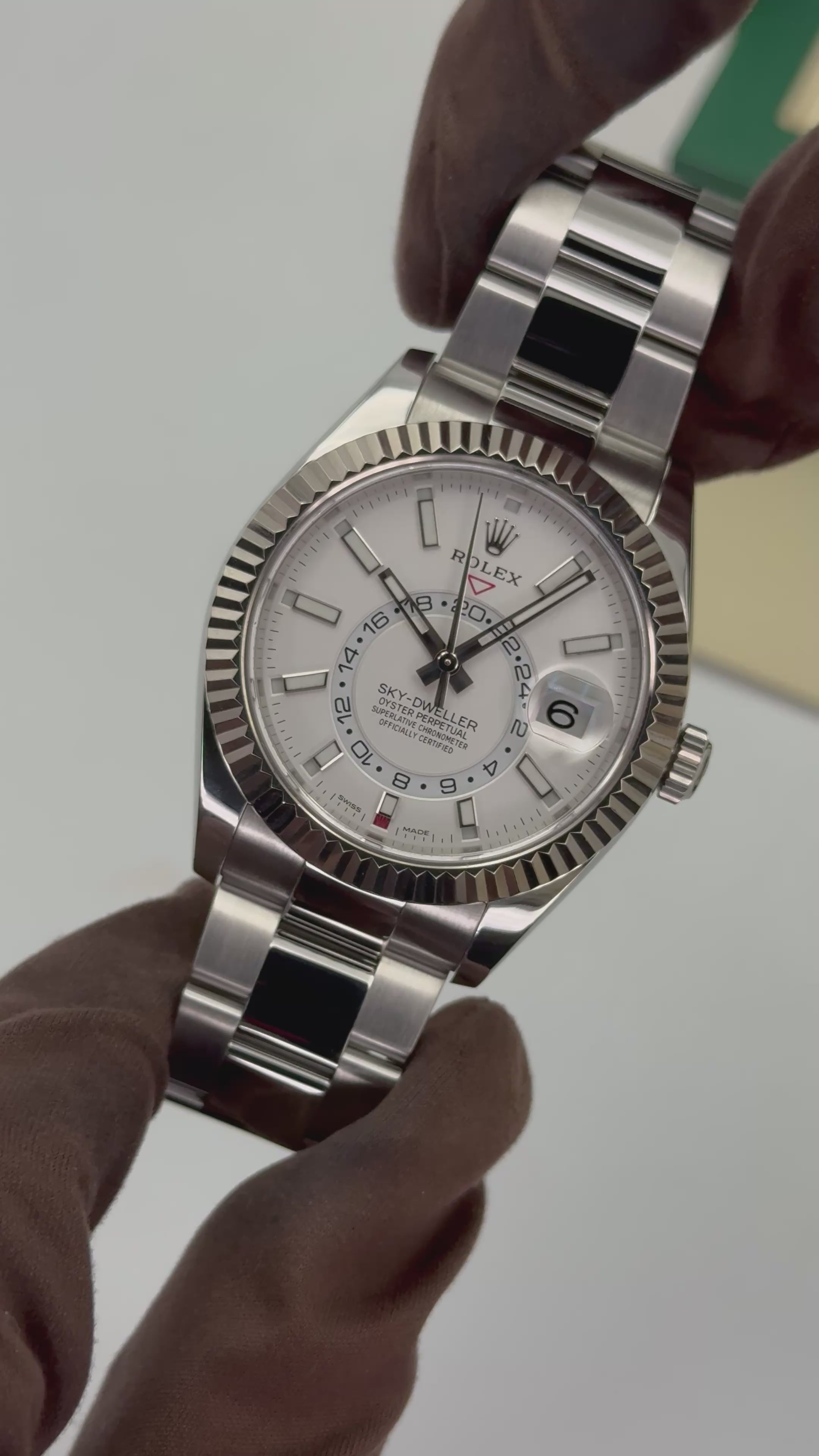 2018 Rolex Sky-Dweller 42mm 326934 Stainless Steel Oyster White Dial