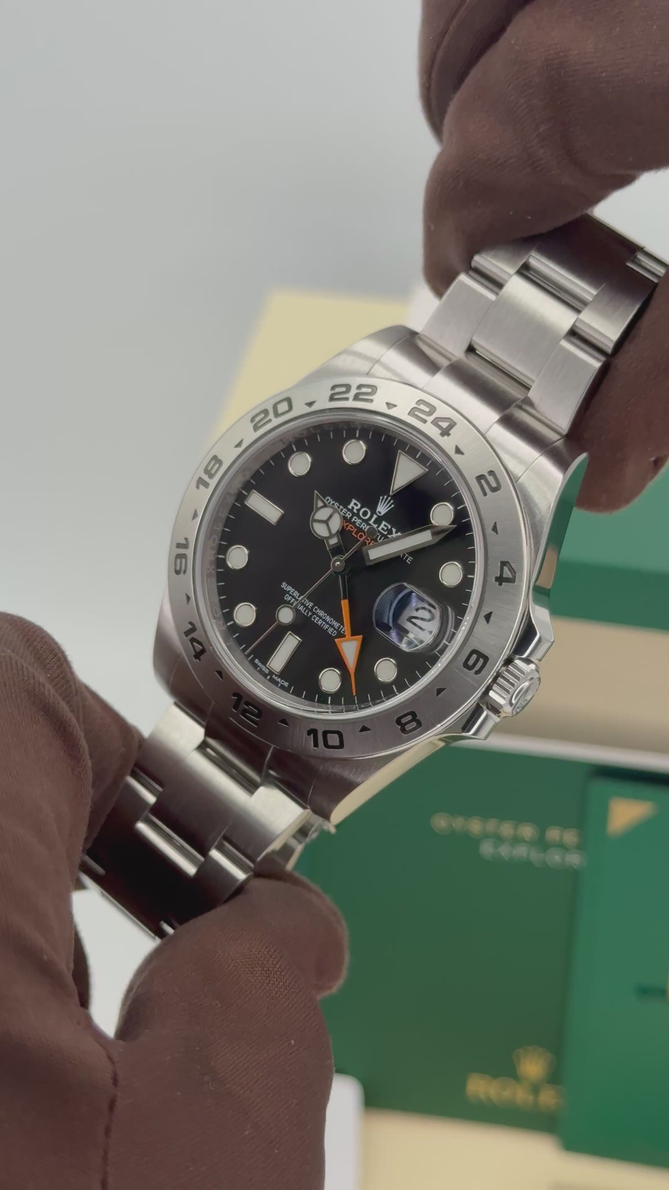 2019 Rolex Explorer II 42mm 216570 Stainless Steel Black Dial