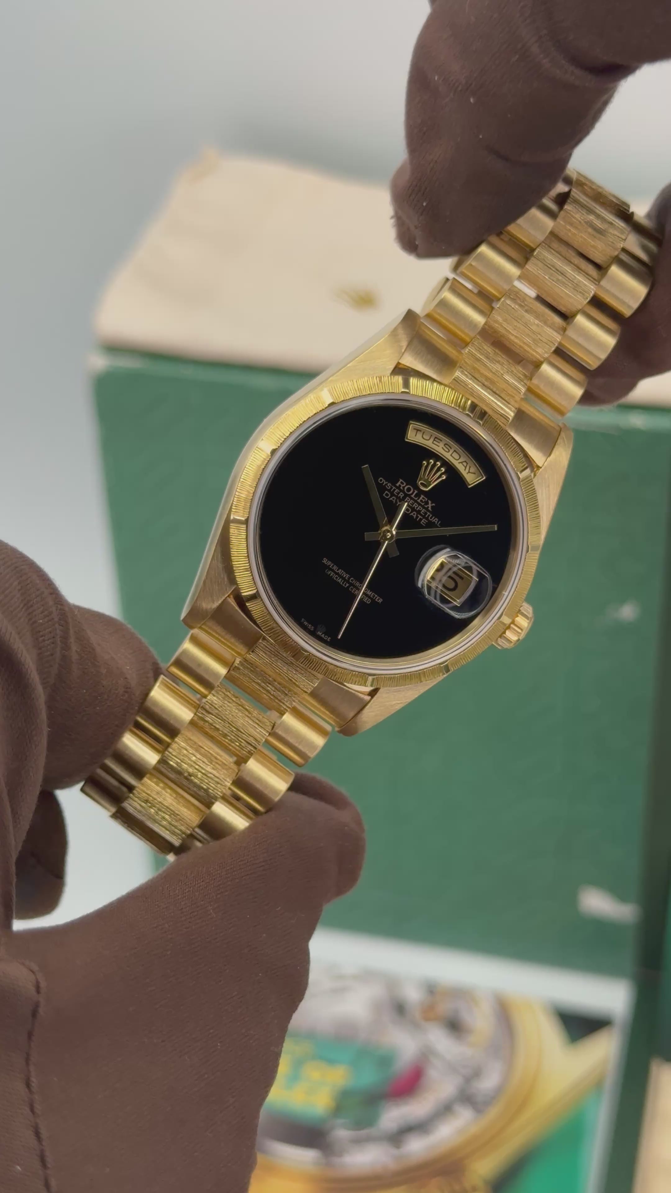 1998 Rolex Day-Date 36mm 18248 Presidential Black Onyx Dial (FRESH ROL