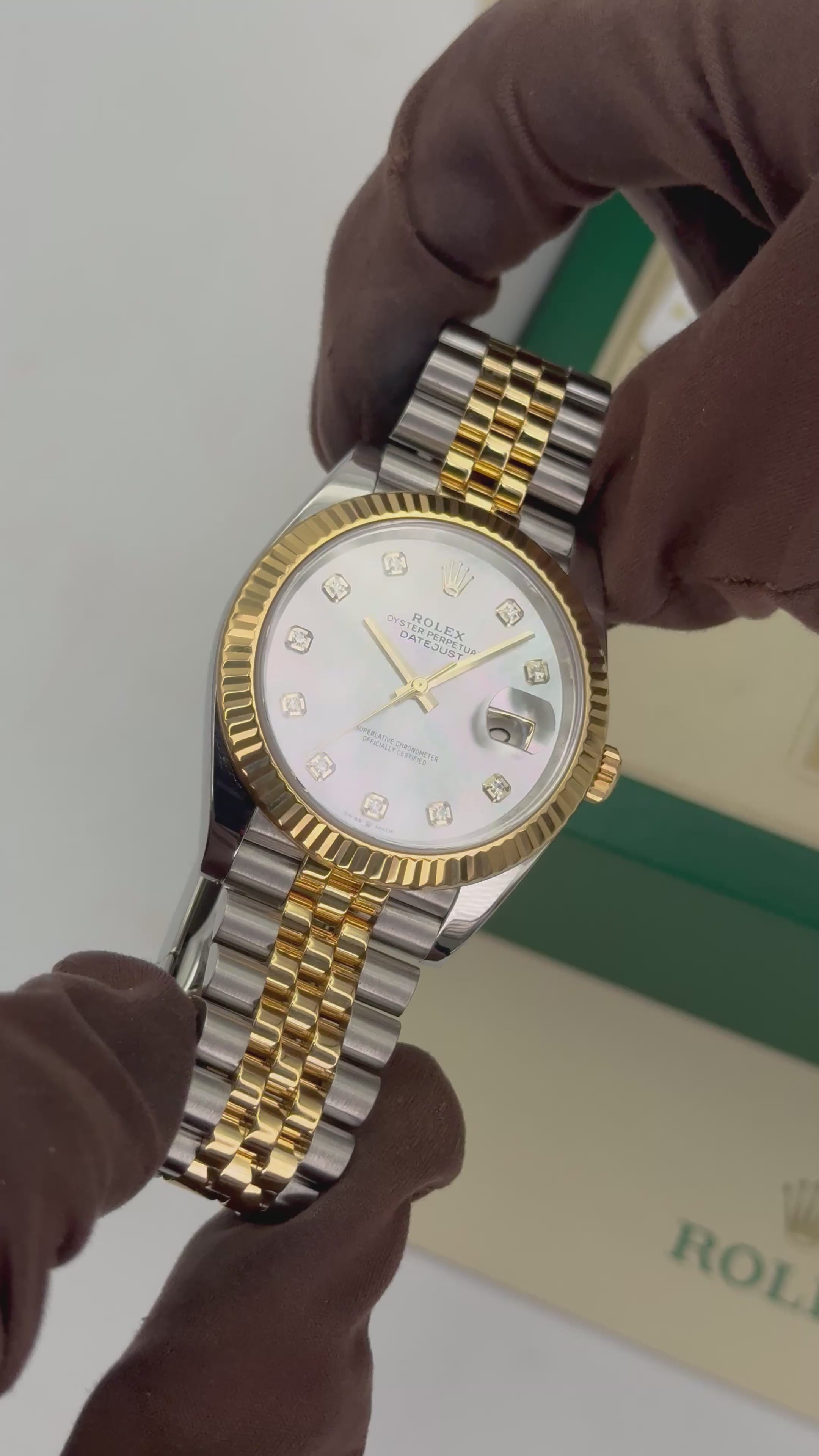 2020 Rolex Datejust 41mm 126333 Two-Tone Jubilee Mother of Pearl Diamo
