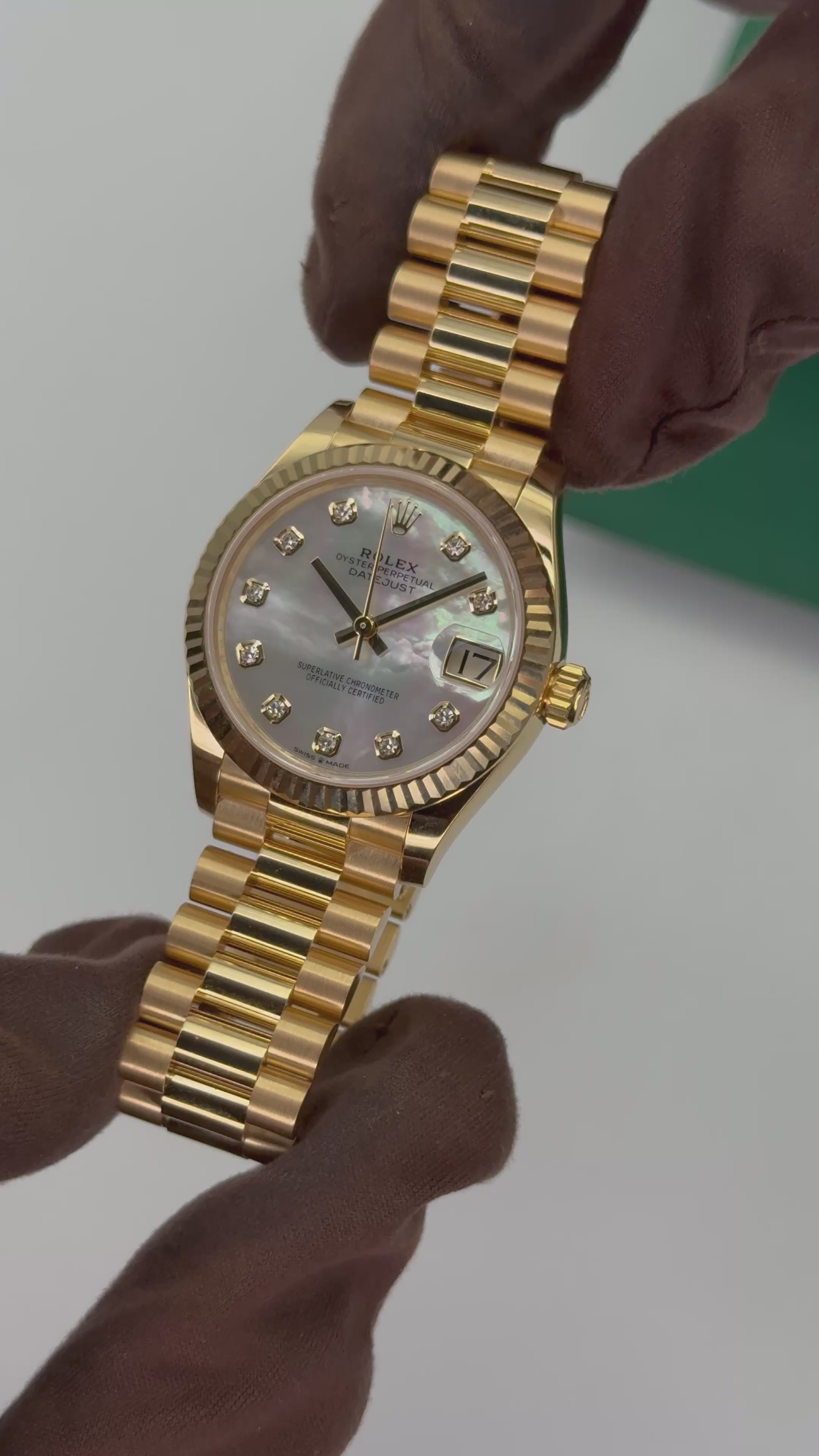 NEW 2025 Rolex Datejust 31mm 278278 Yellow Gold MOP Diamond Dial