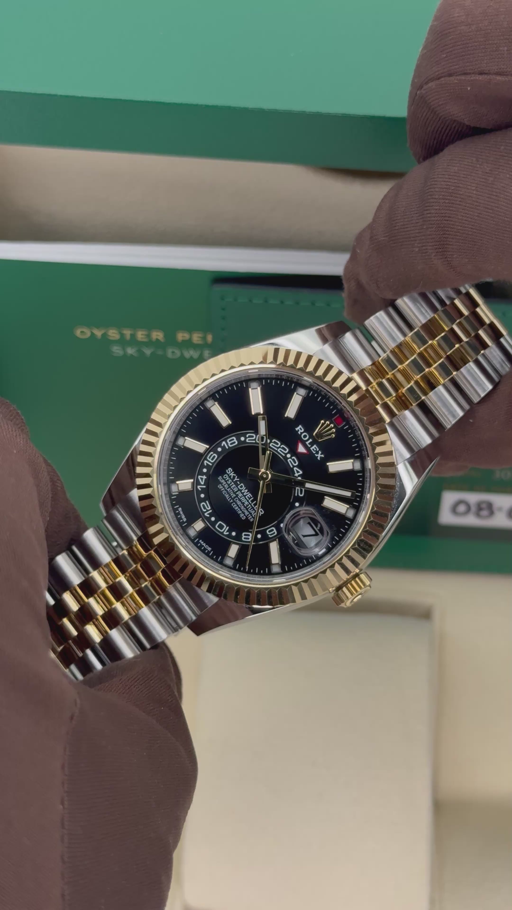 2023 Rolex Sky-Dweller 42mm 326933 Two-Tone Jubilee Black Dial