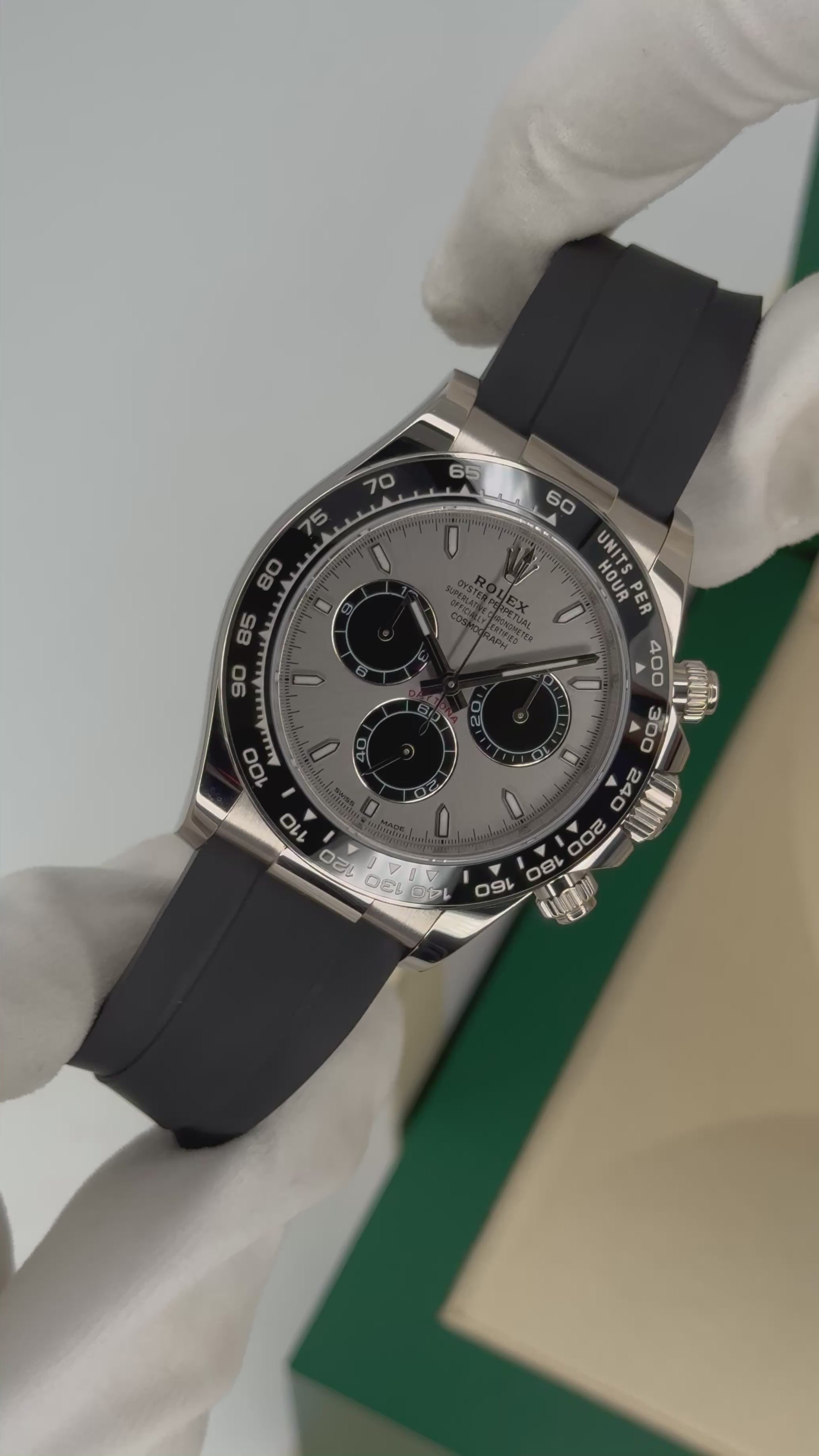 テヨン　ポラロイド 2025 Rolex Daytona 40mm 126519LN White Gold Oysterflex Silver Ghost Di