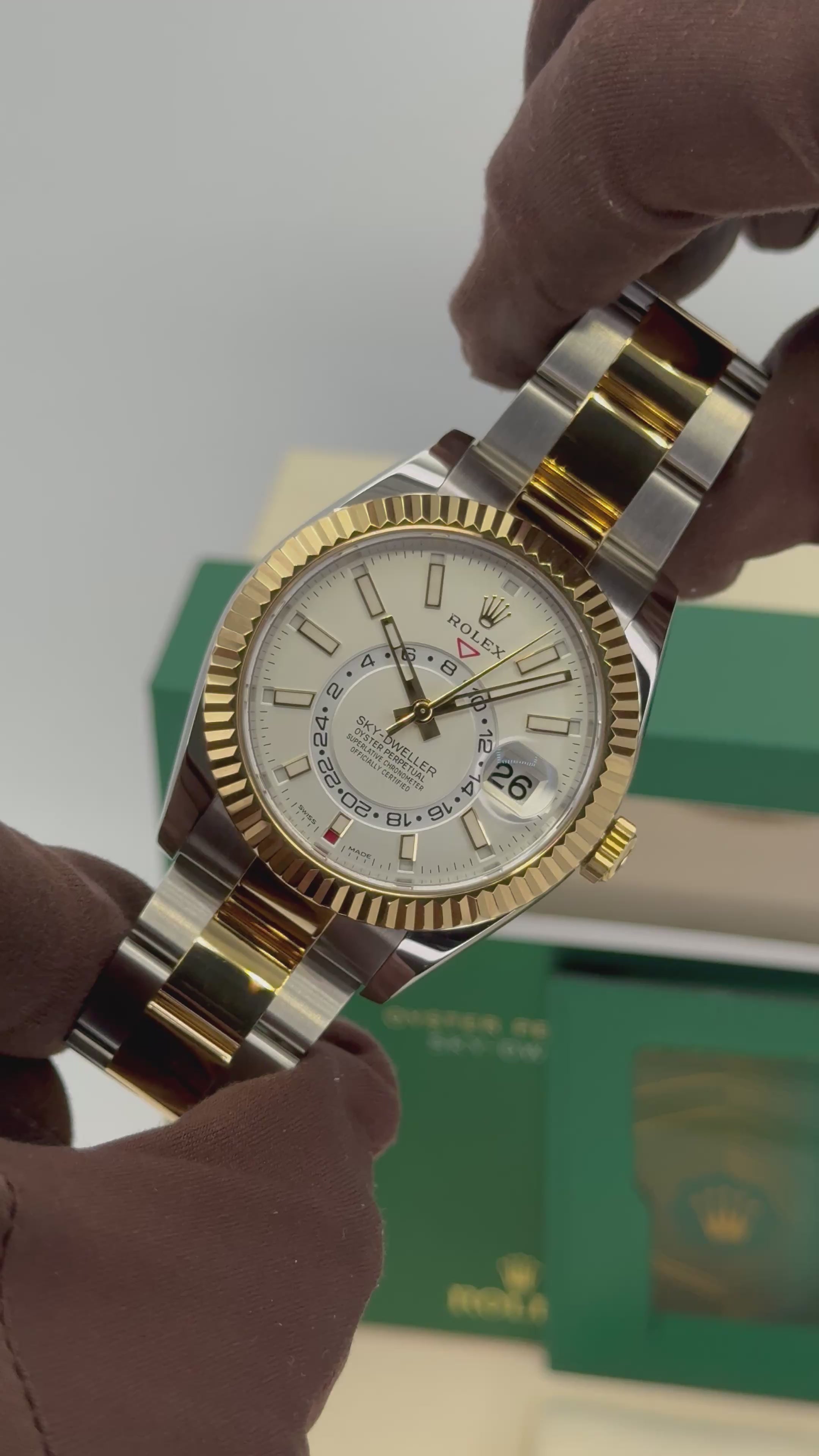 2022 Rolex Sky-Dweller 42mm 326933 Two-Tone Oyster White Dial