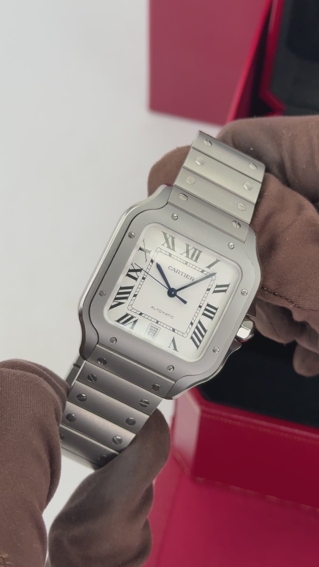 2025 Cartier Santos De Cartier 39.8mm WSSA0089 Titanium White Dial