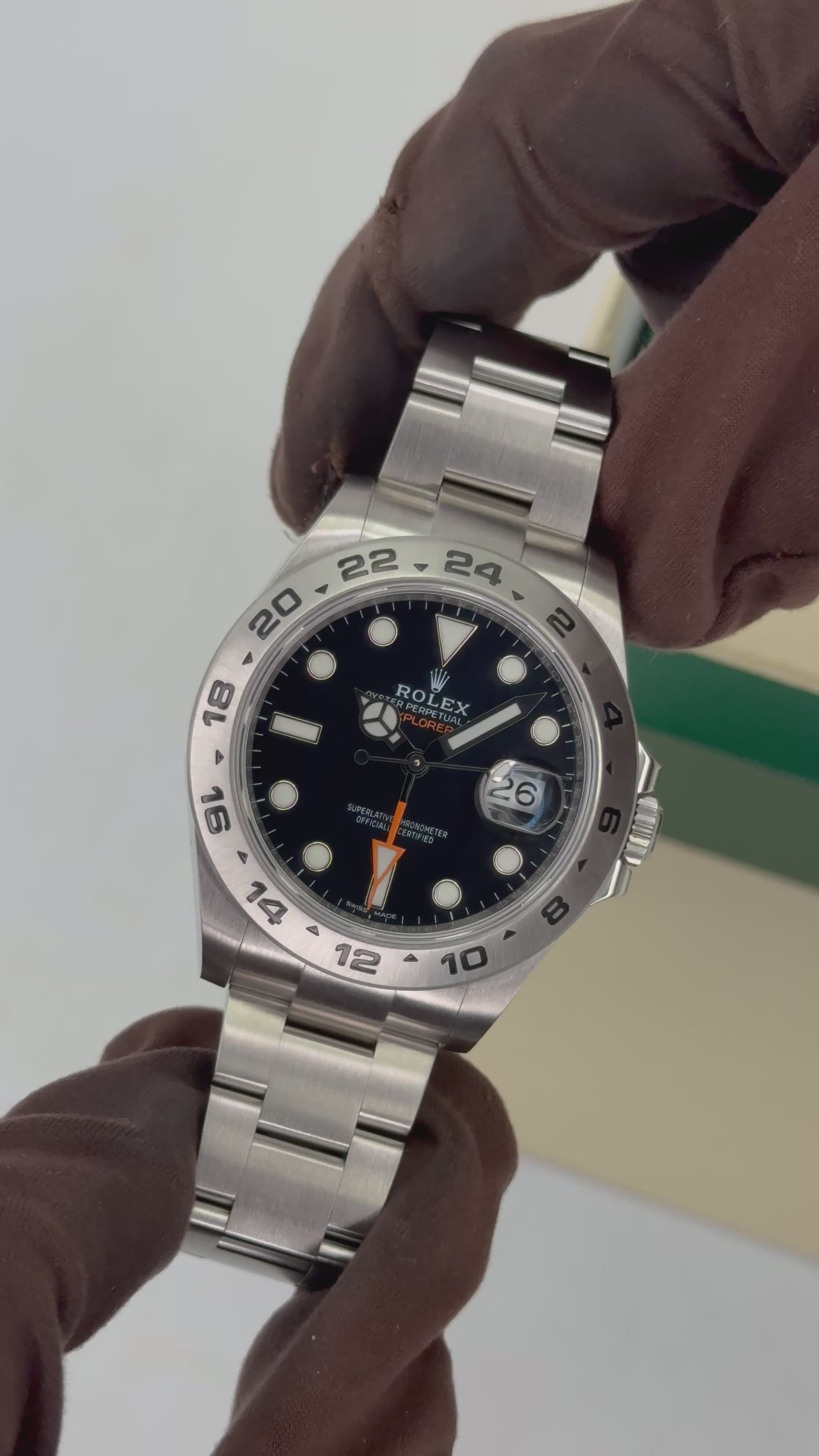 2018 Rolex Explorer II 42mm 216570 Stainless Steel Black Dial