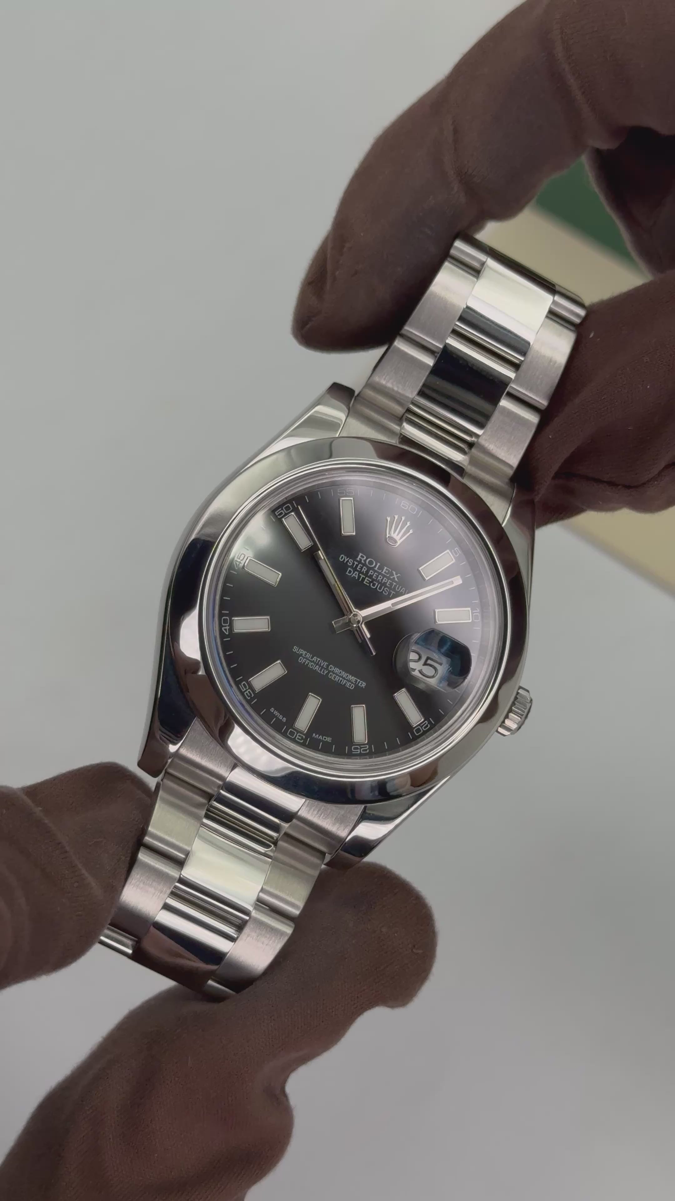 2014 Rolex Datejust II 41mm 116300 Stainless Steel Oyster Black Dial