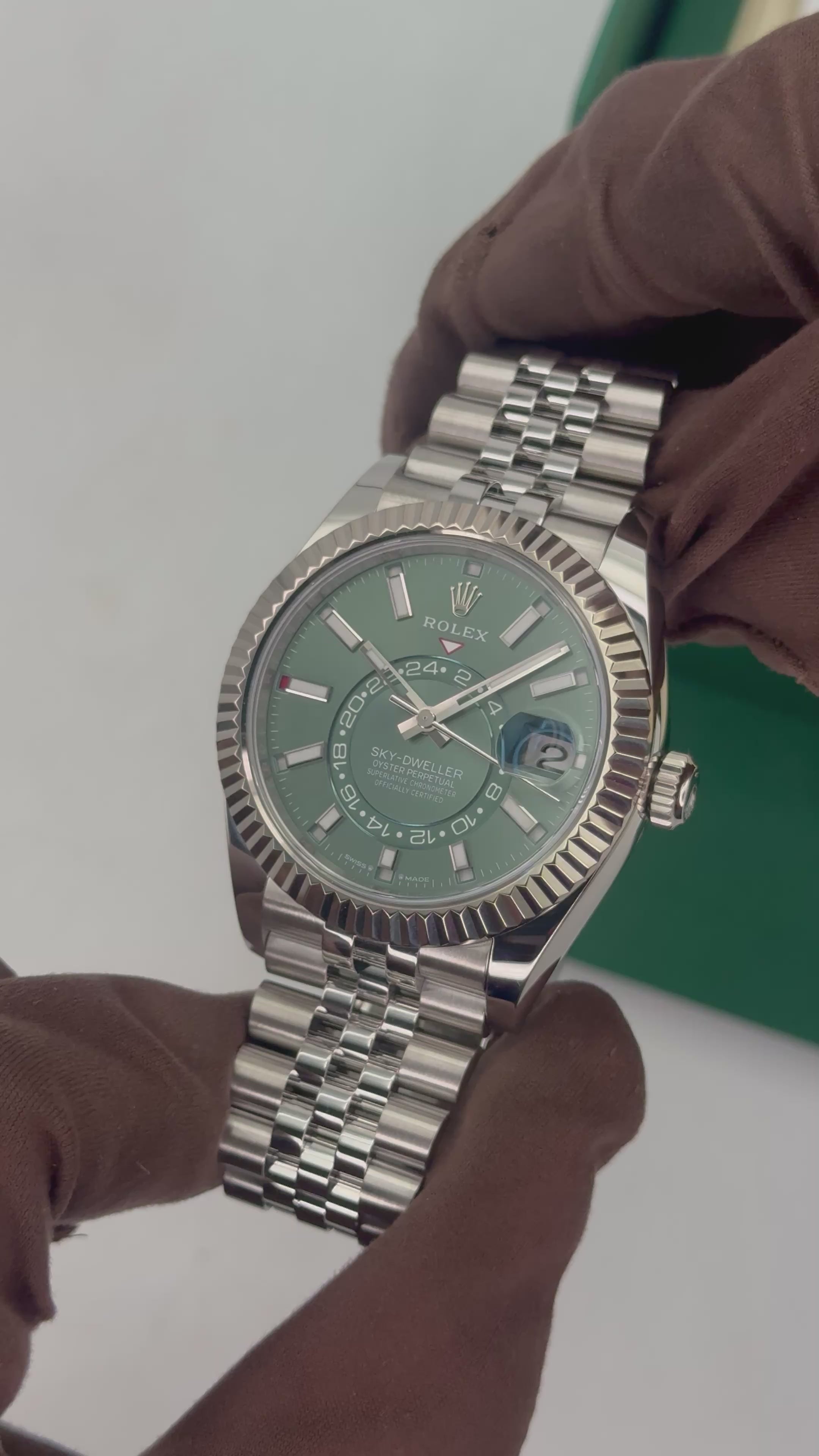 2026 Rolex Sky-Dweller 42mm 336934 Stainless Steel Jubilee Green Dial