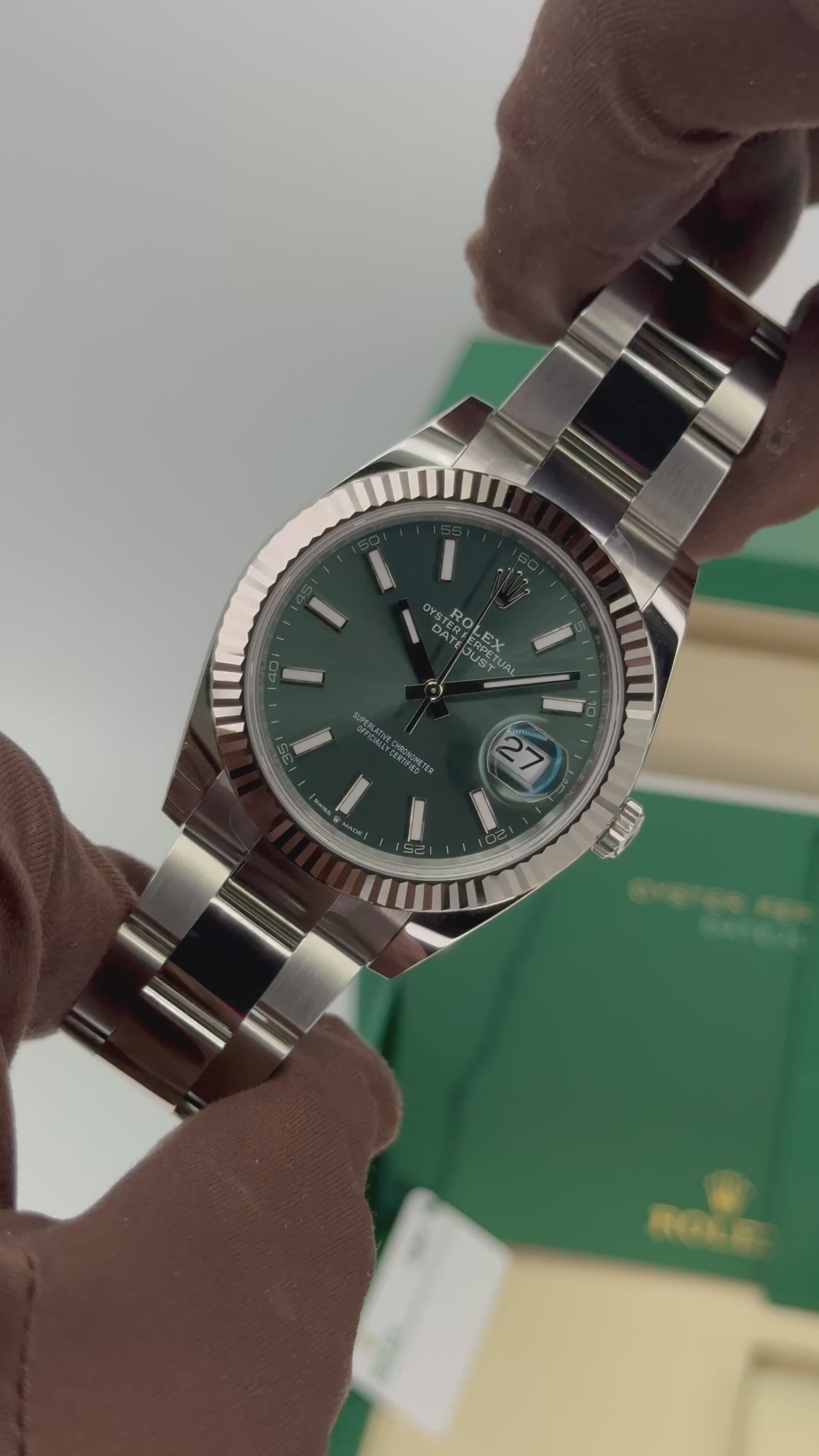 NEW 2025 Rolex Datejust 41mm 126334 Oyster Mint Green Dial