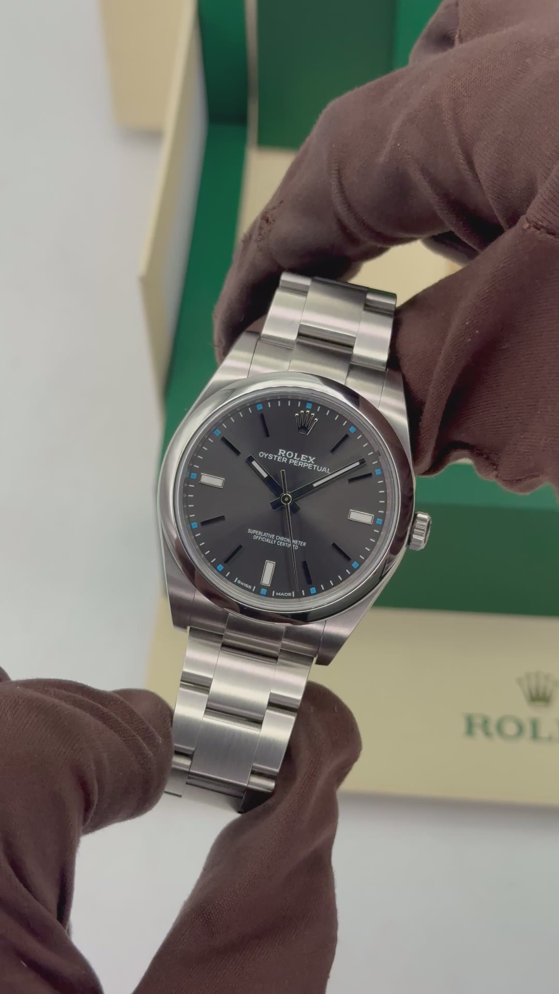 2019 Rolex Oyster Perpetual 39mm 114300 Rhodium Dial