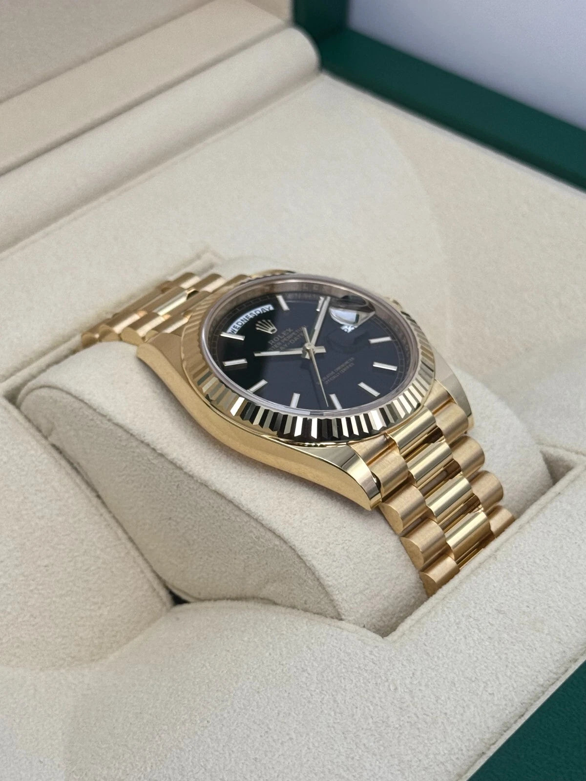 NEW 2025 Rolex Day-Date 40mm 228238 Yellow Gold Black Dial