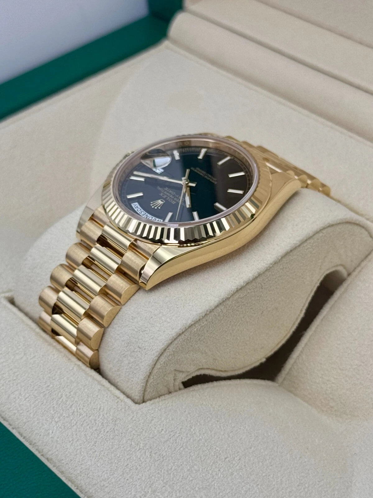 NEW 2025 Rolex Day-Date 40mm 228238 Yellow Gold Black Dial