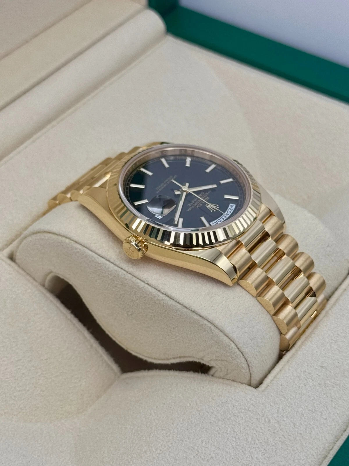 NEW 2025 Rolex Day-Date 40mm 228238 Yellow Gold Black Dial