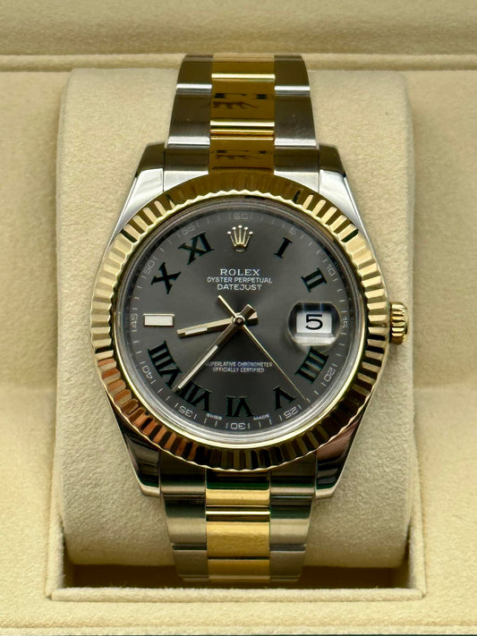 2016 Rolex Datejust 41mm 116333 Two-Tone Gold/SS Wimbledon Dial Oyster - MyWatchLLC