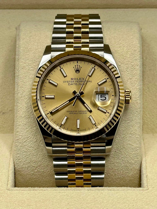 2022 Rolex Datejust 36mm 126233 Two-Tone Gold/SS Champaign Dial Jubilee - MyWatchLLC