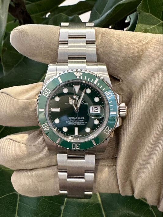New 2015 Rolex Submariner 116610LV Green Dial Oyster - MyWatchLLC