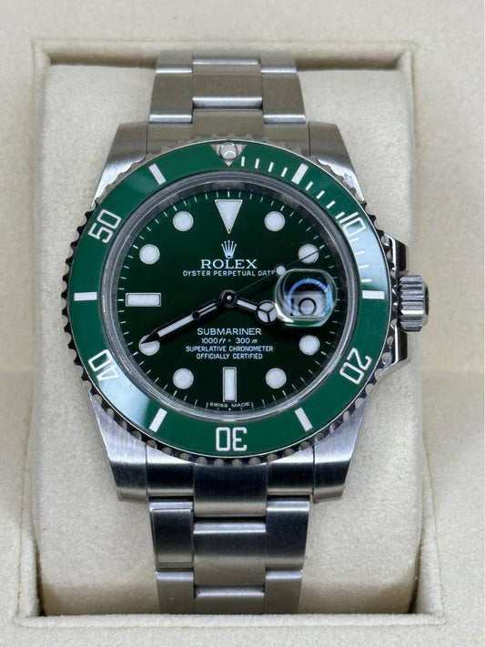 2012 Rolex Submariner 40mm "Hulk" 116610LV Stainless Steel Oyster Bracelet with Box and Papers - MyWatchLLC