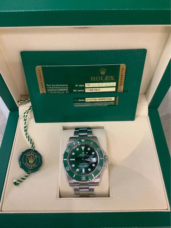 2012 Rolex Submariner 40mm "Hulk" 116610LV Stainless Steel Oyster Bracelet with Box and Papers - MyWatchLLC