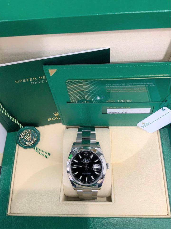 2021 Rolex Datejust 41mm 126300 Stainless Steel Black Dial Oyster Bracelet with Box & papers - MyWatchLLC