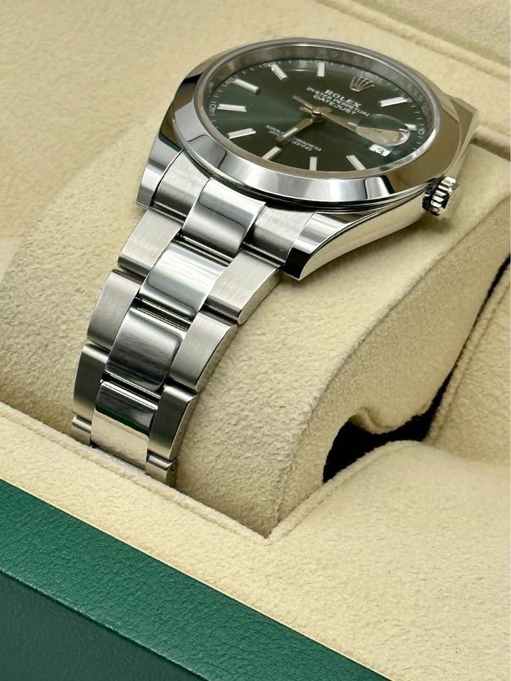 NEW 2023 Rolex Datejust 41mm 126300 Stainless Steel Mint Dial Oyster - MyWatchLLC