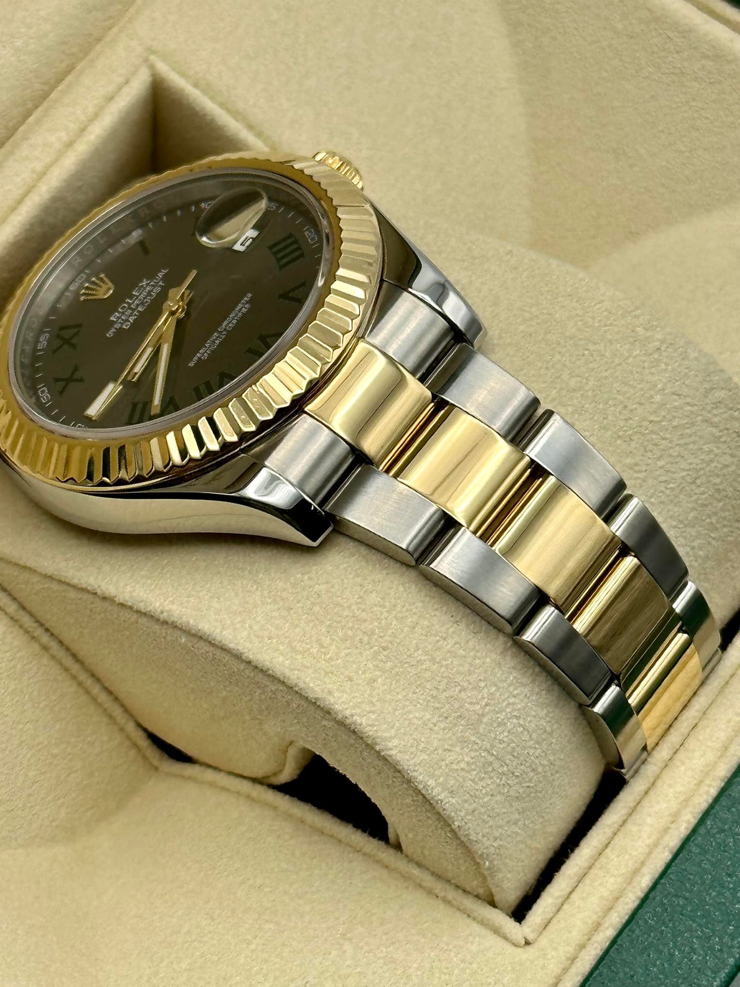 2016 Rolex Datejust 41mm 116333 Two-Tone Gold/SS Wimbledon Dial Oyster - MyWatchLLC